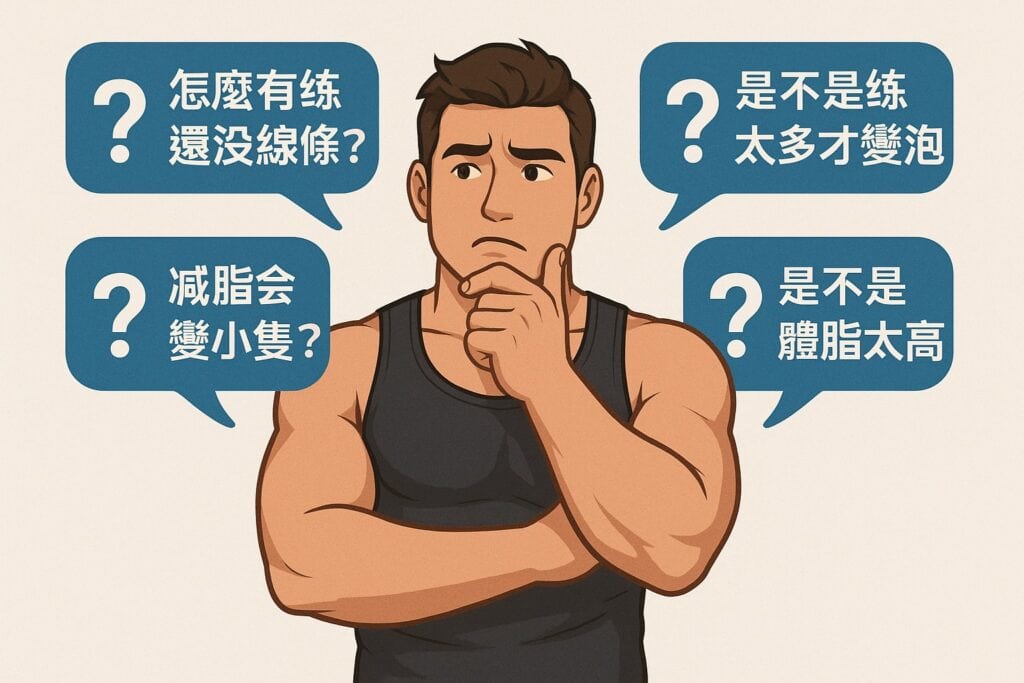 看起來沒線條，不一定是沒練對，而是脂肪蓋住肌肉。